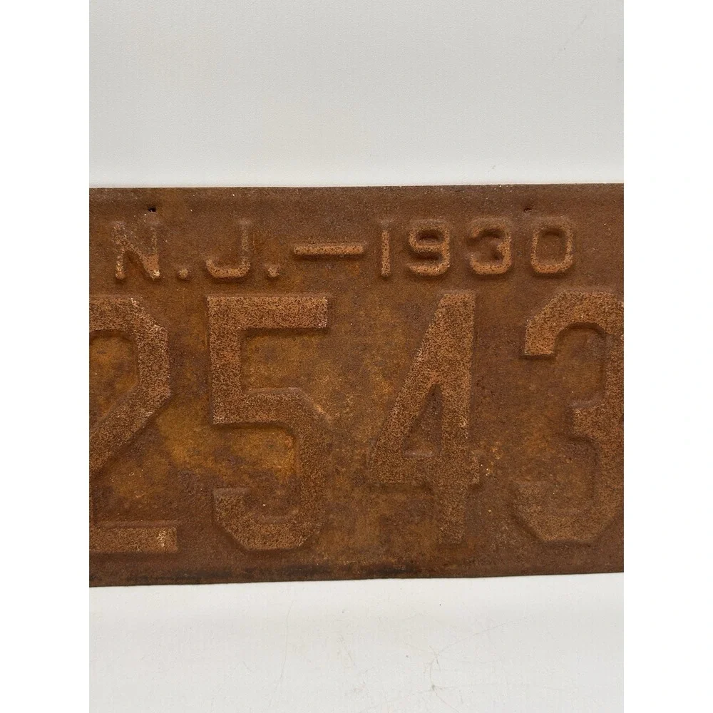 Vintage 1930 NJ License Plate‎ Automobile License Plate # C25432